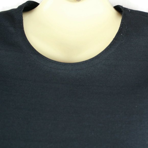 Black Knit Top Short Sleeve Vintage Impressions of California - Picture 3 of 8